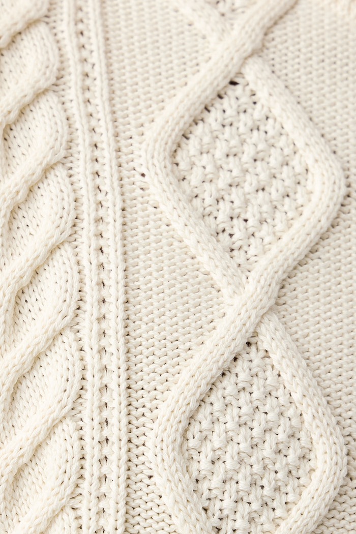 Sweter męski bawełniany Heritage Aran Nep Knit Crew U.S. Polo Assn. beżowy MUP5417