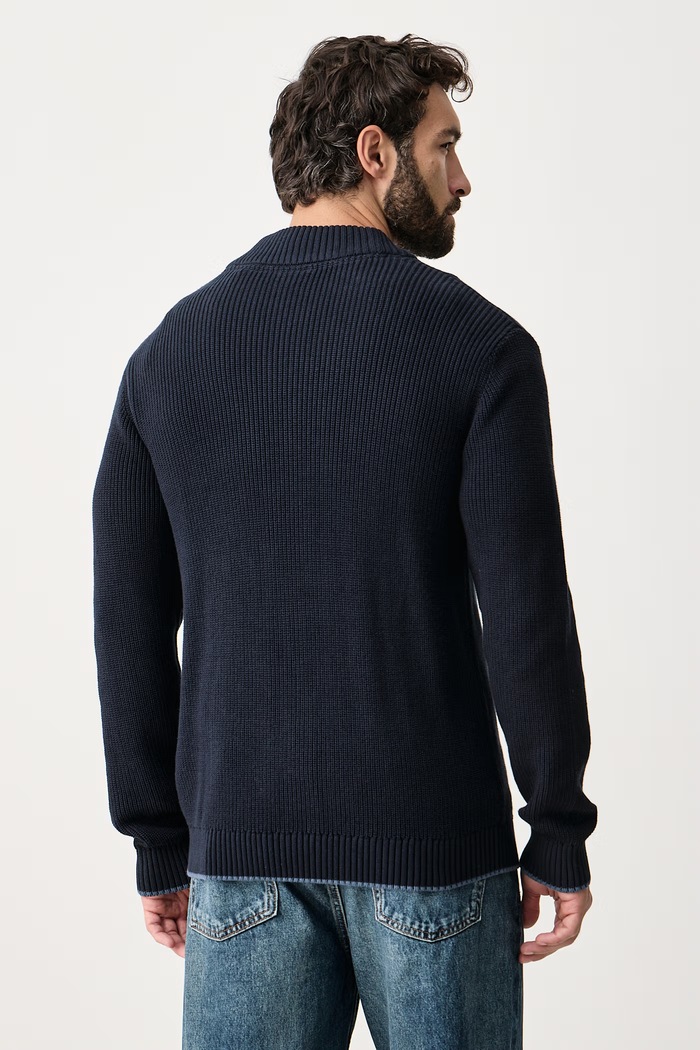 Odzież U.S. Polo Assn. Kardigan męski bawełniany Open Collar Knitted MUP4927 granatowy