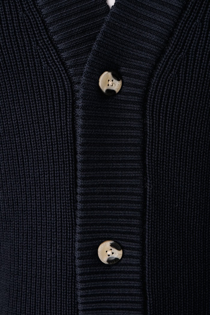 Kardigan męski bawełniany Open Collar Knitted U.S. Polo Assn. granatowy MUP4927