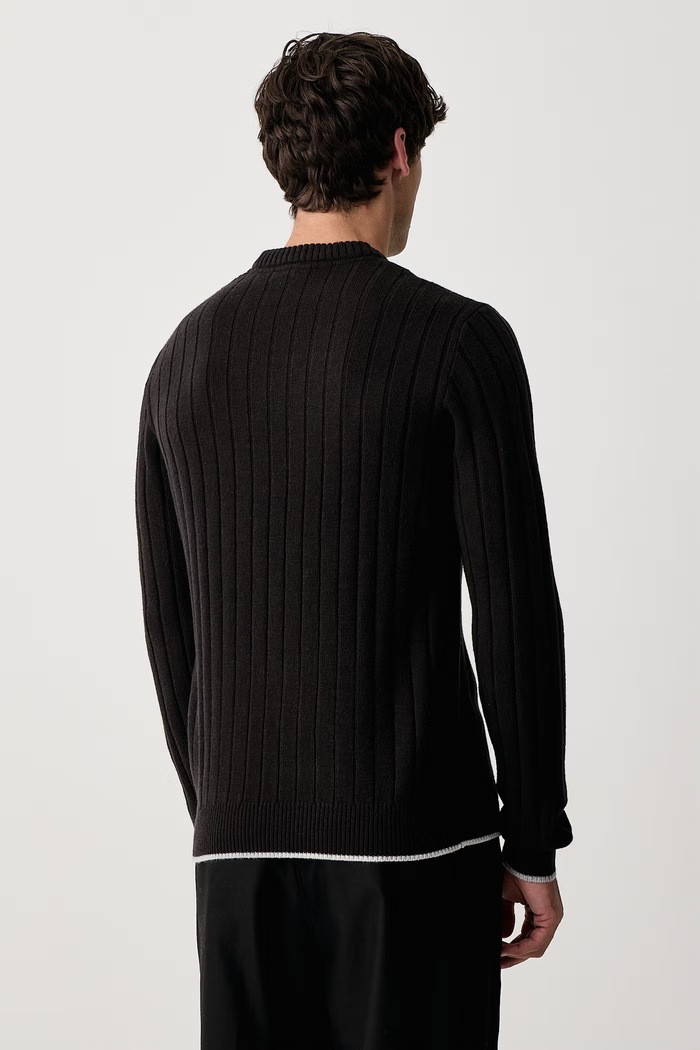 Odzież U.S. Polo Assn. Męskie z wełną Rib Knit Crew MUP4309 czarny
