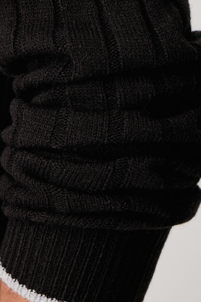 Męskie z wełną Rib Knit Crew U.S. Polo Assn. czarny MUP4309