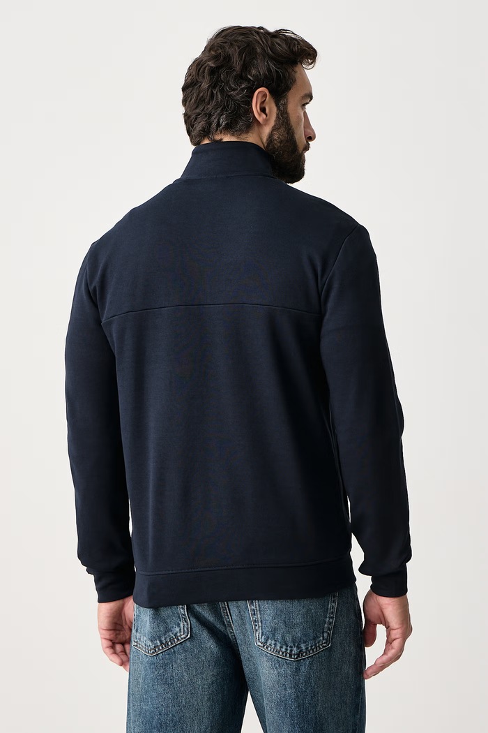 Odzież U.S. Polo Assn. Bluza rozpinana męska z bawełną Luxe DHM Zip Through Funnel MUP3368 granatowy