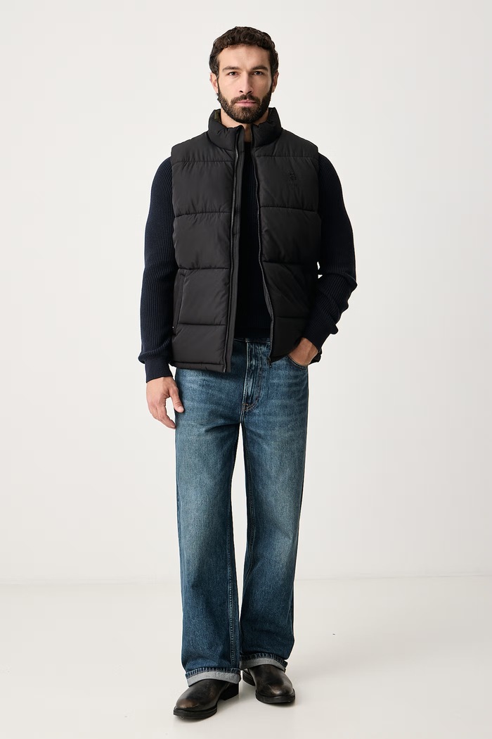 U.S. Polo Assn. Sweter męski bawełniany Textured Raglan MUP2809 granatowy AW26