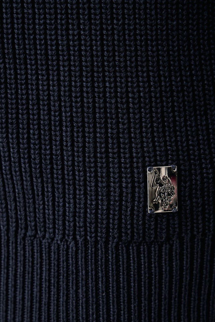 Sweter męski bawełniany Textured Raglan U.S. Polo Assn. granatowy MUP2809