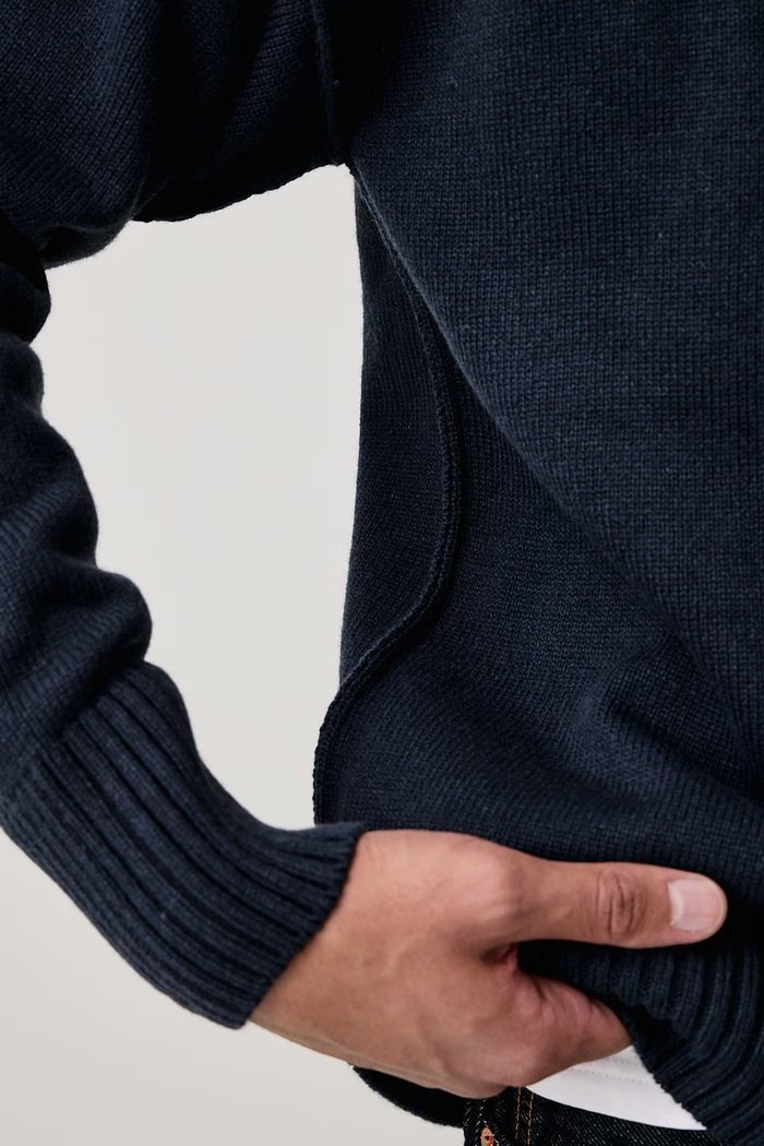 Sweter męski z wełną Baron Filou granatowy 000017323