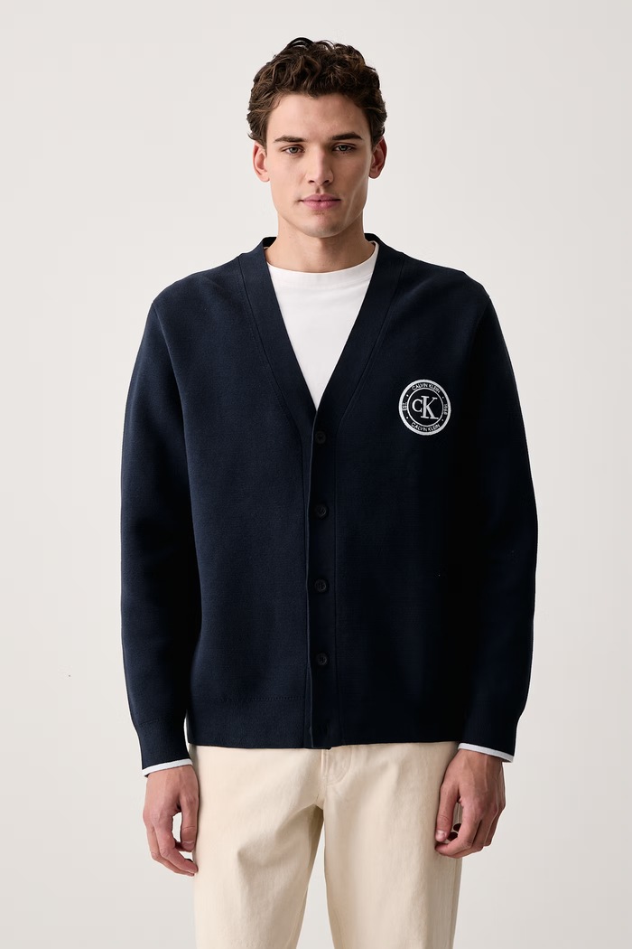 Calvin Klein Jeans Kardigan męski z bawełną granatowy LV04RH317G