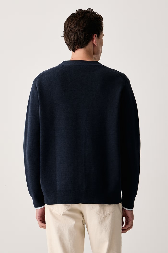 Odzież Calvin Klein Jeans Kardigan męski z bawełną LV04RH317G granatowy