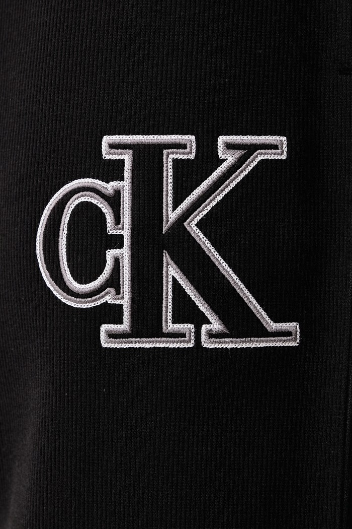 Spodnie dresowe męskie z bawełną Calvin Klein Jeans LV04RH217G czarny