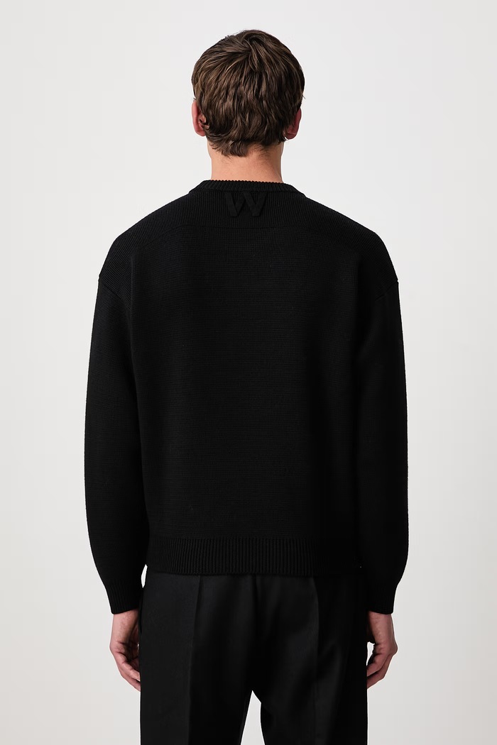 Clothing Willy Chavarria CHAVARRIA EMBROIDERED sweater wool Men's MMSSW002.067N black
