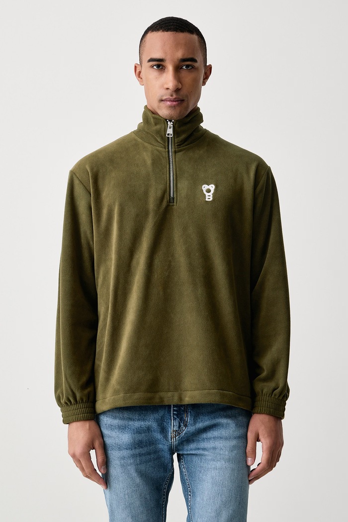 Baron Filou Bluza męska polarowa zielony 000017428