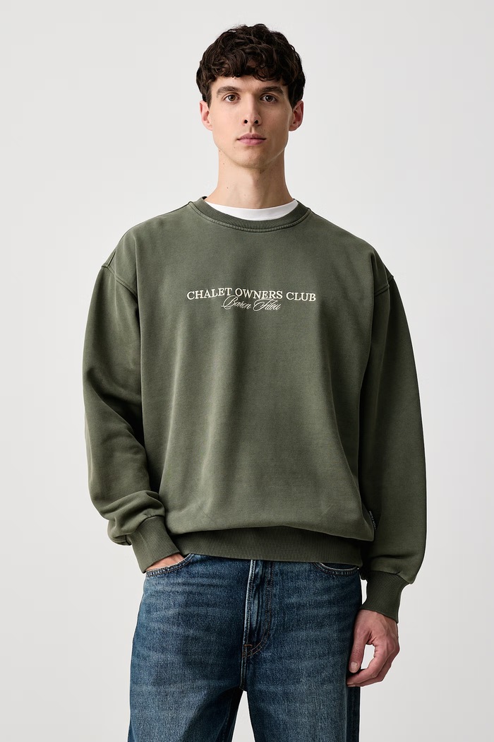 Odzież Baron Filou Bluza oversize męska bawełniana 000017162 zielony