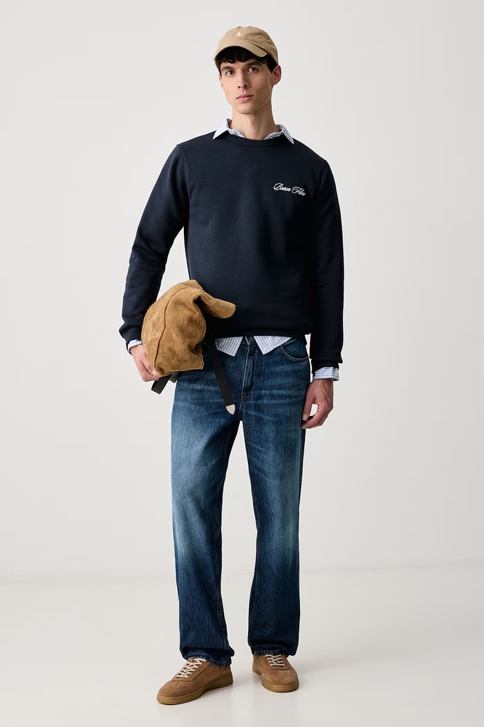 Baron Filou Bluza męska z bawełną 000016945 granatowy AW26