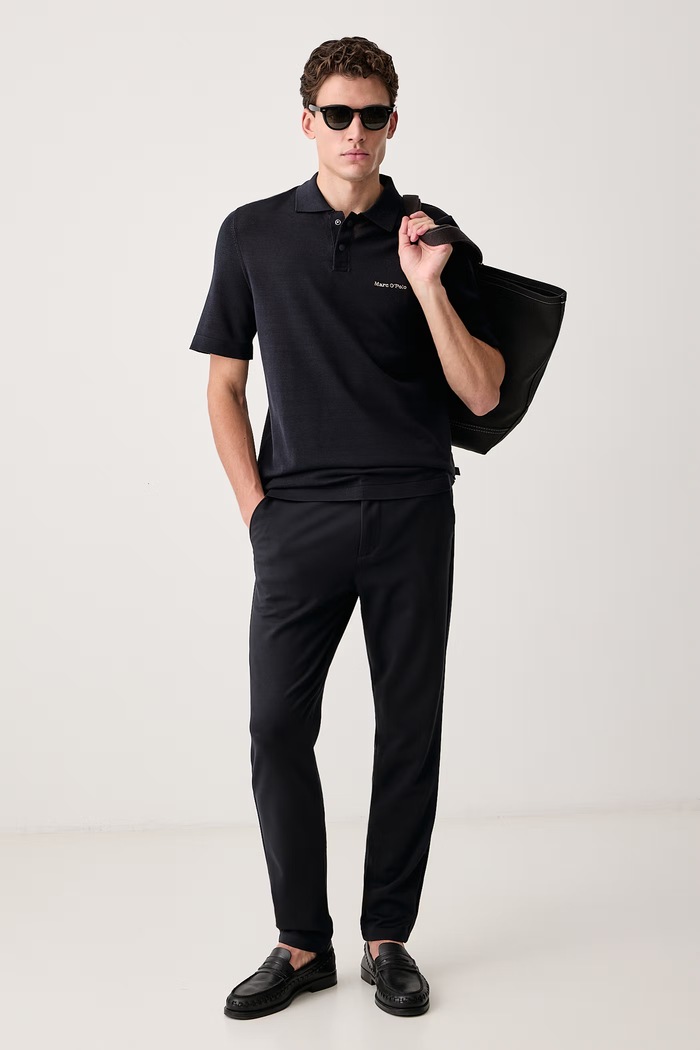 Marc O'Polo Polo męskie bawełniane 5000014224 granatowy AW26