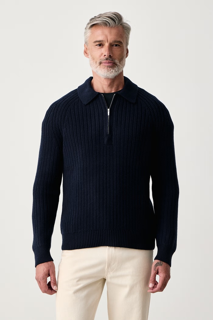Michael Kors Sweter męski z wełną granatowy CF660M3JWP