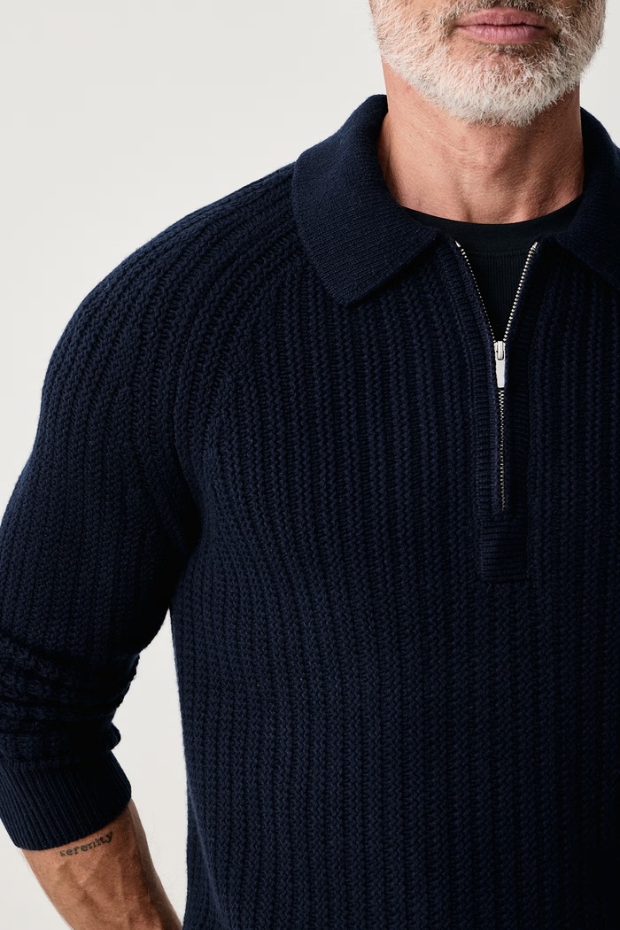 Sweter męski z wełną Michael Kors CF660M3JWP granatowy