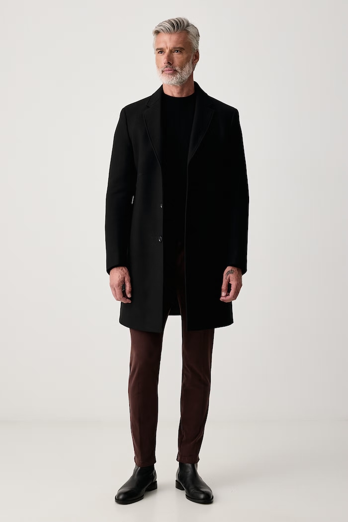Lindbergh Sweter męski wełniany 60.825065 czarny AW26