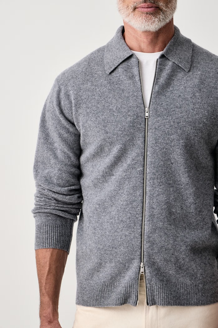 Sweter rozpinany męski wełniany Lindbergh 30.825066 szary
