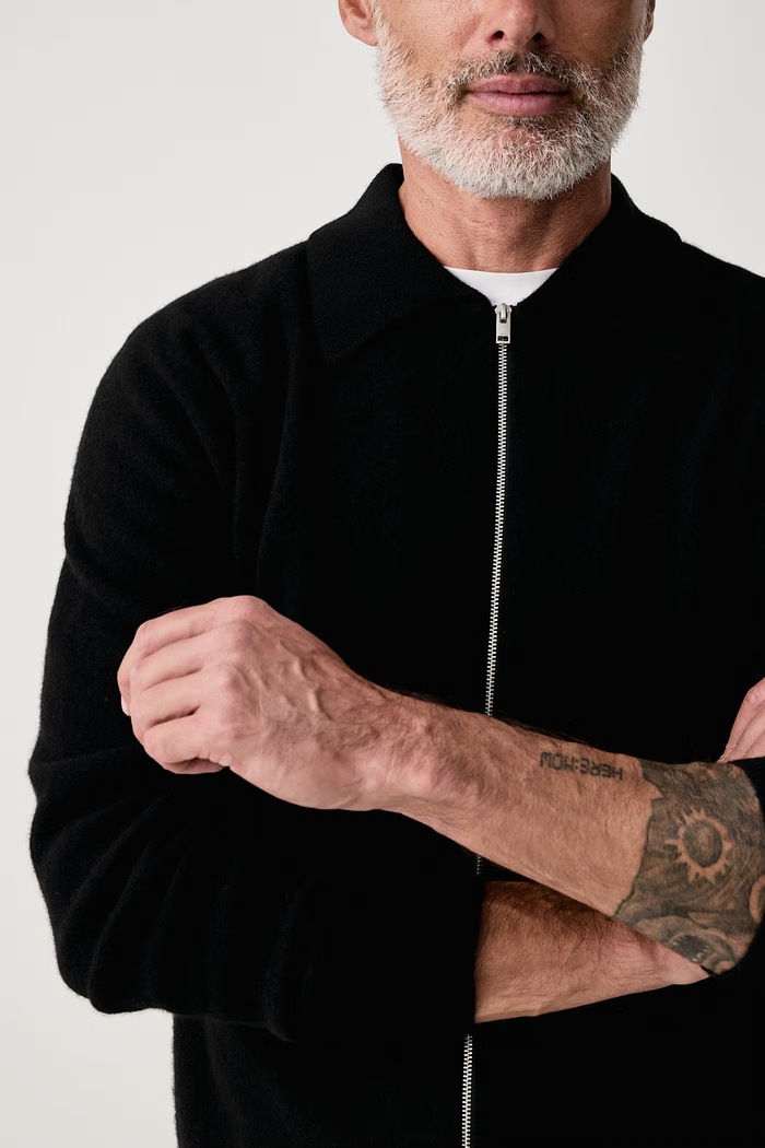 Sweter rozpinany męski wełniany Lindbergh 30.825066 czarny
