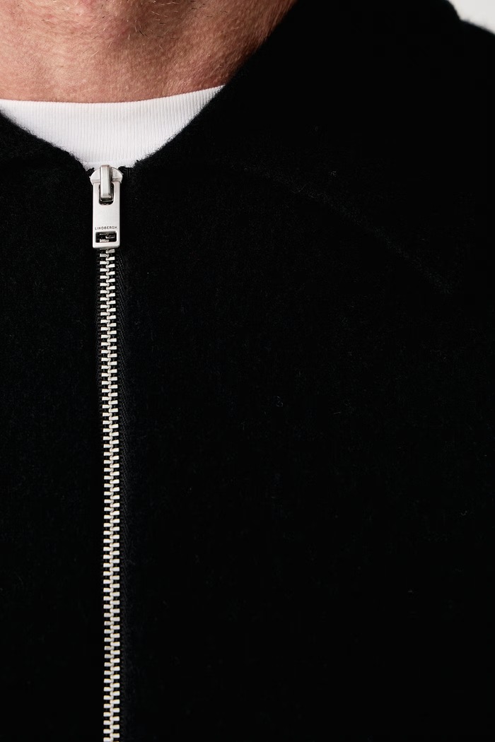 Sweter rozpinany męski wełniany Lindbergh czarny 30.825066
