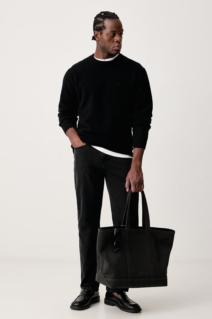 Lindbergh Sweter męski wełniany 30.825065 czarny AW26