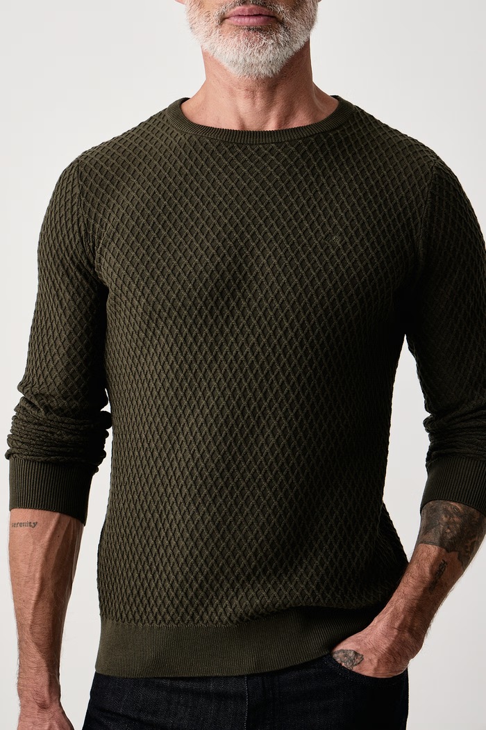 Sweter męski bawełniany Lindbergh 30.825013 zielony