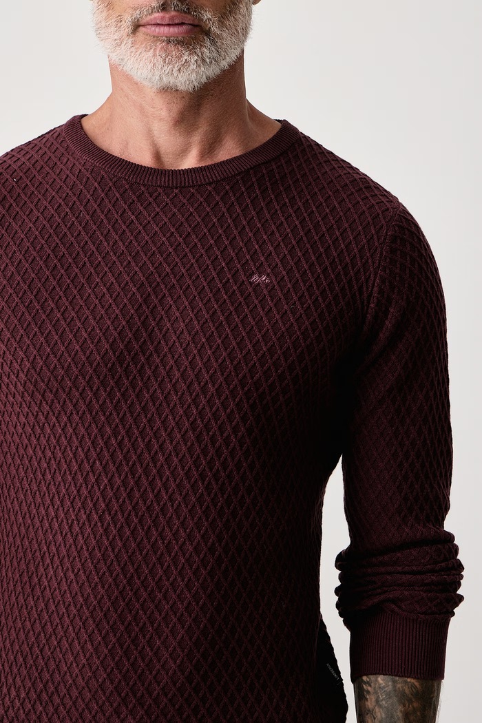 Sweter męski bawełniany Lindbergh 30.825013 bordowy