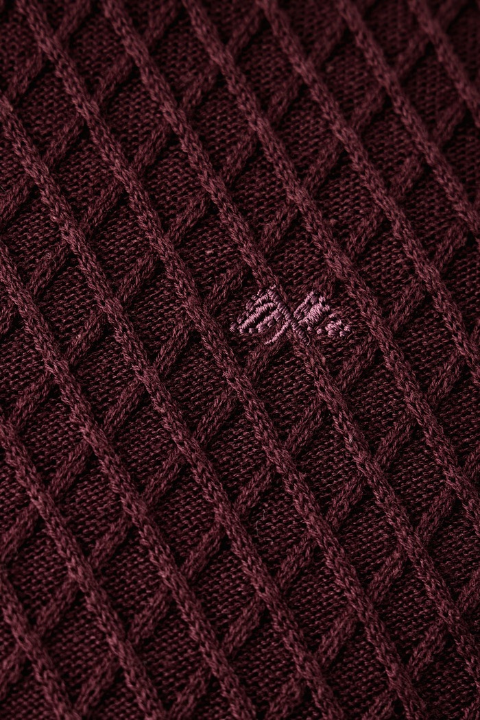 Sweter męski bawełniany Lindbergh bordowy 30.825013