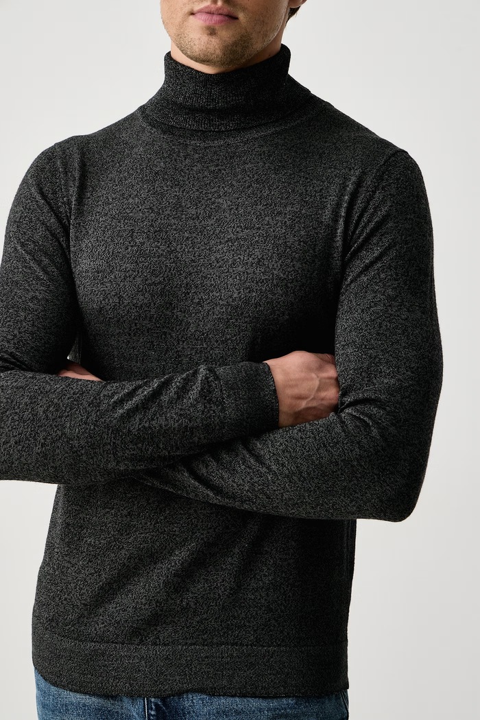 Sweter męski z wełną merino Lindbergh 30.81068 szary