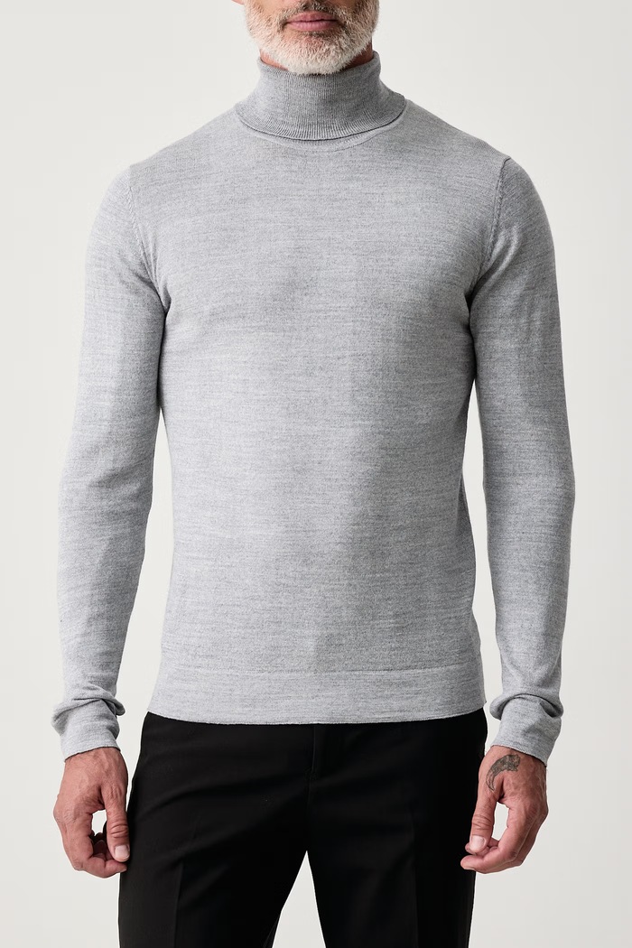 Sweter męski z wełną merino Lindbergh 30.81068 szary