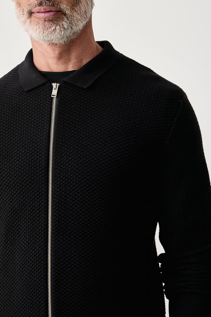 Sweter rozpinany męski bawełniany Lindbergh 30.804011 czarny