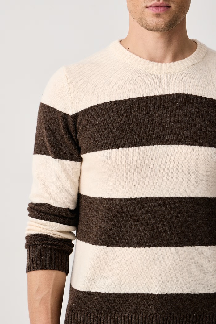 Sweter męski z wełną Lindbergh 30.800237S brązowy