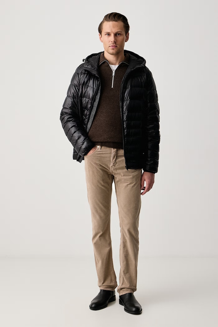 Lindbergh Sweter męski z wełną 30.800233 brązowy AW26