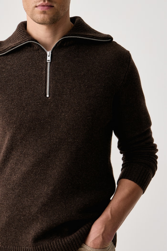 Sweter męski z wełną Lindbergh 30.800233 brązowy