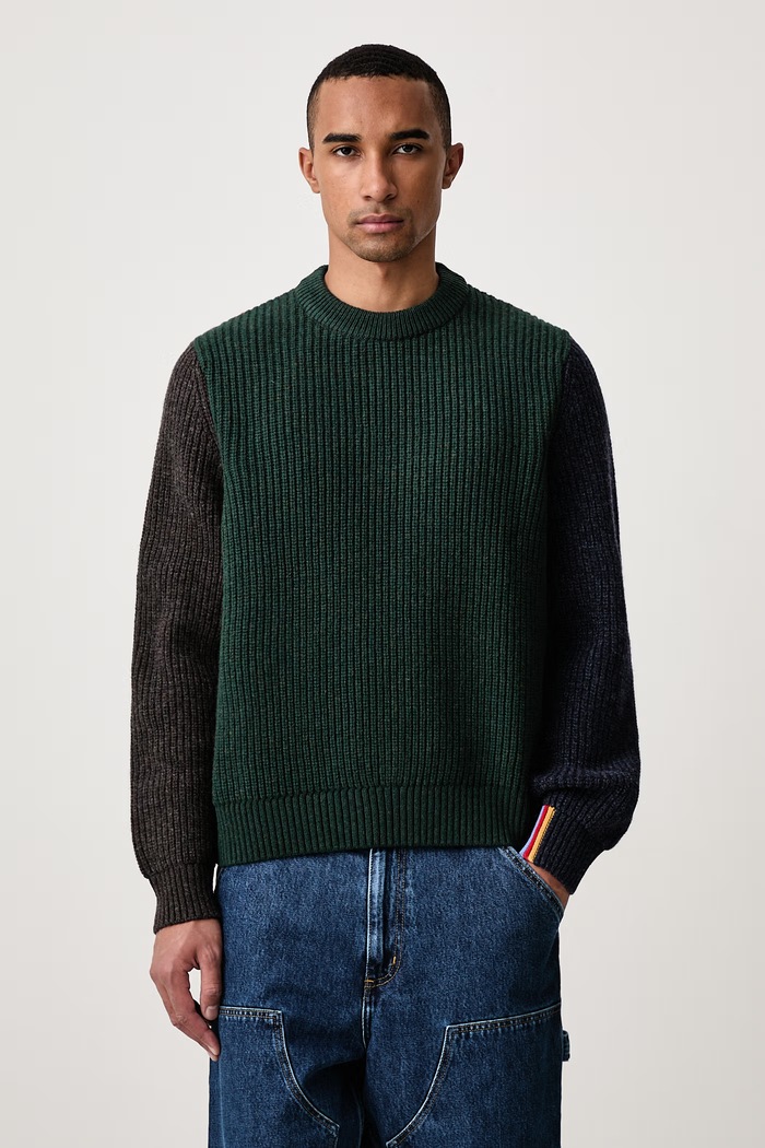 Barbour X PAUL SMITH sweter wełniany męski zielony MKN1795GN75