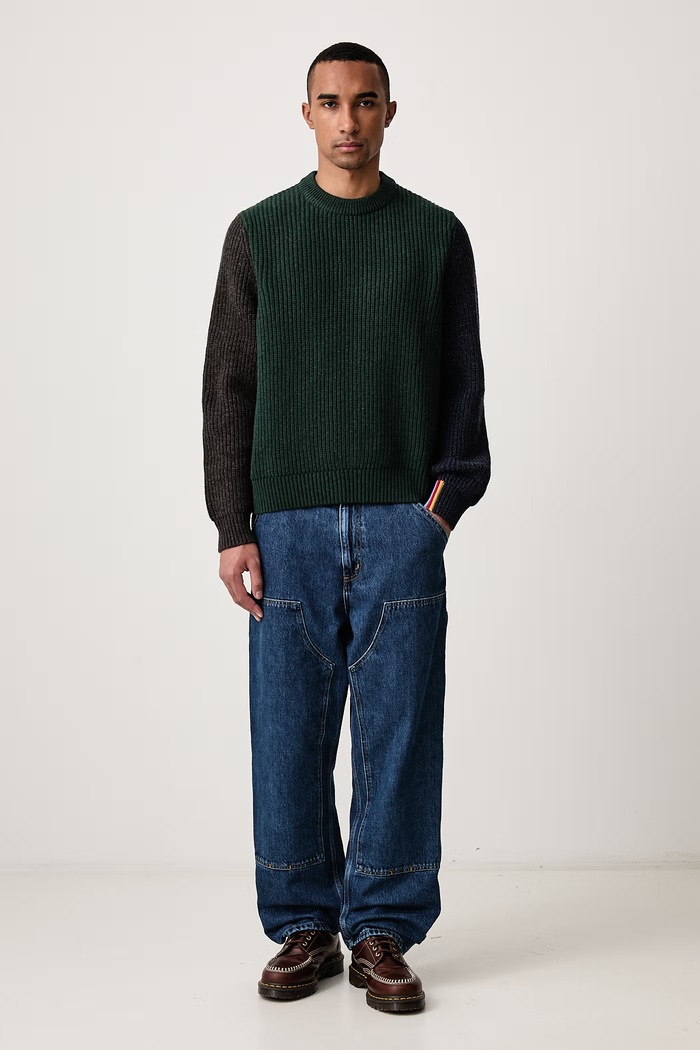 Barbour X PAUL SMITH sweter wełniany męski MKN1795GN75 zielony AW26