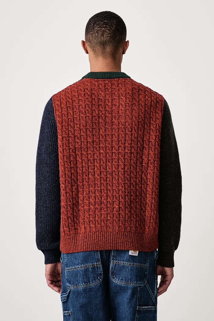 Odzież Barbour X PAUL SMITH sweter wełniany męski MKN1795GN75 zielony
