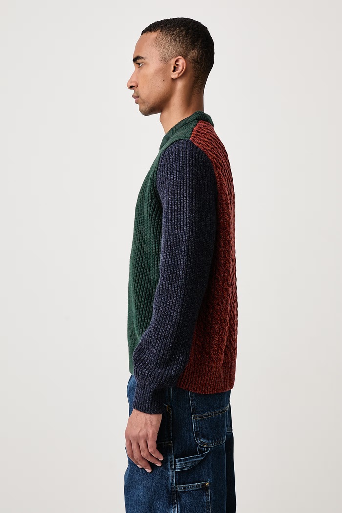 X PAUL SMITH sweter wełniany męski Barbour MKN1795GN75 zielony