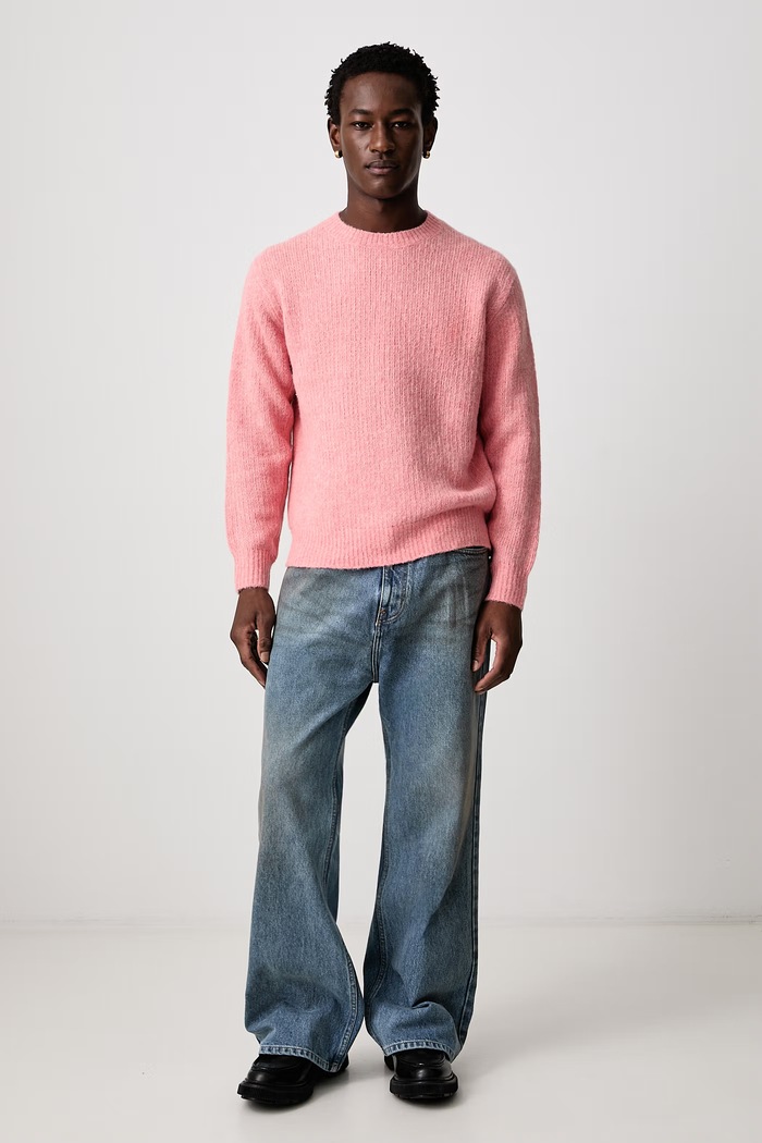 Sunflower Sweter męski z wełną 3033 różowy AW26