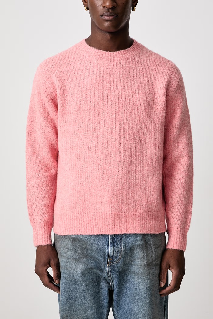 Sweter męski z wełną Sunflower różowy 3033