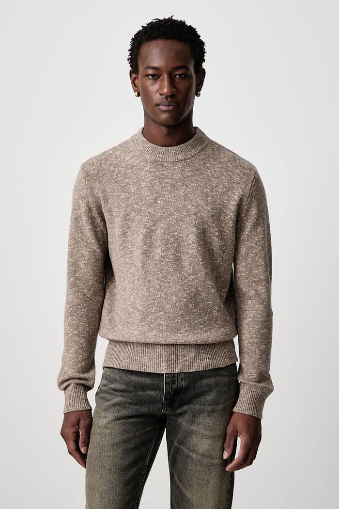 Sunflower Sweter męski z wełną merino Moon Speckled beżowy 3090