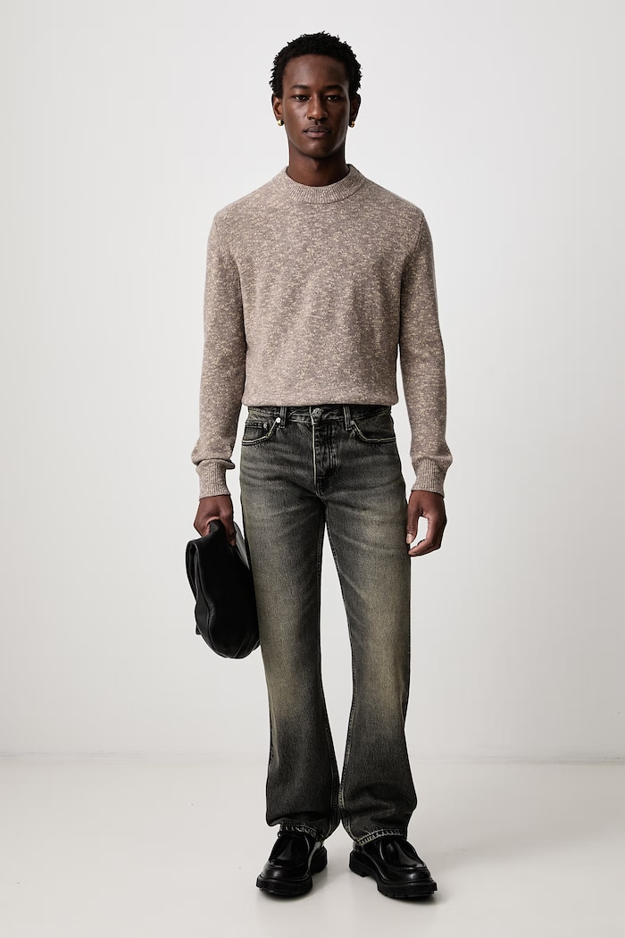 Sunflower Sweter męski z wełną merino Moon Speckled 3090 beżowy AW26