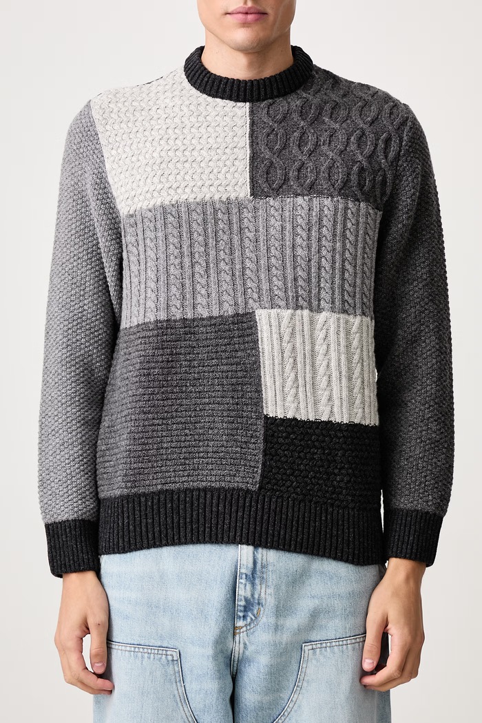Sweter z wełną męski Barbour szary MKN1763GY79