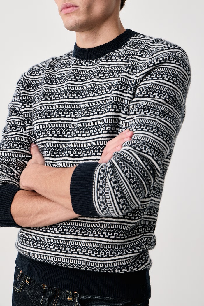 Sweter męski z dodatkiem wełny Niklas Guess M6BR21.Z1371 granatowy