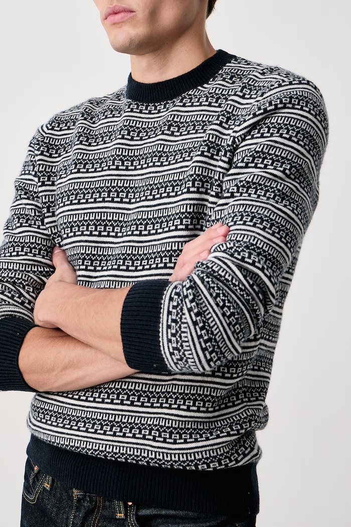 Sweter męski z dodatkiem wełny Niklas Guess M6BR21.Z1371 granatowy