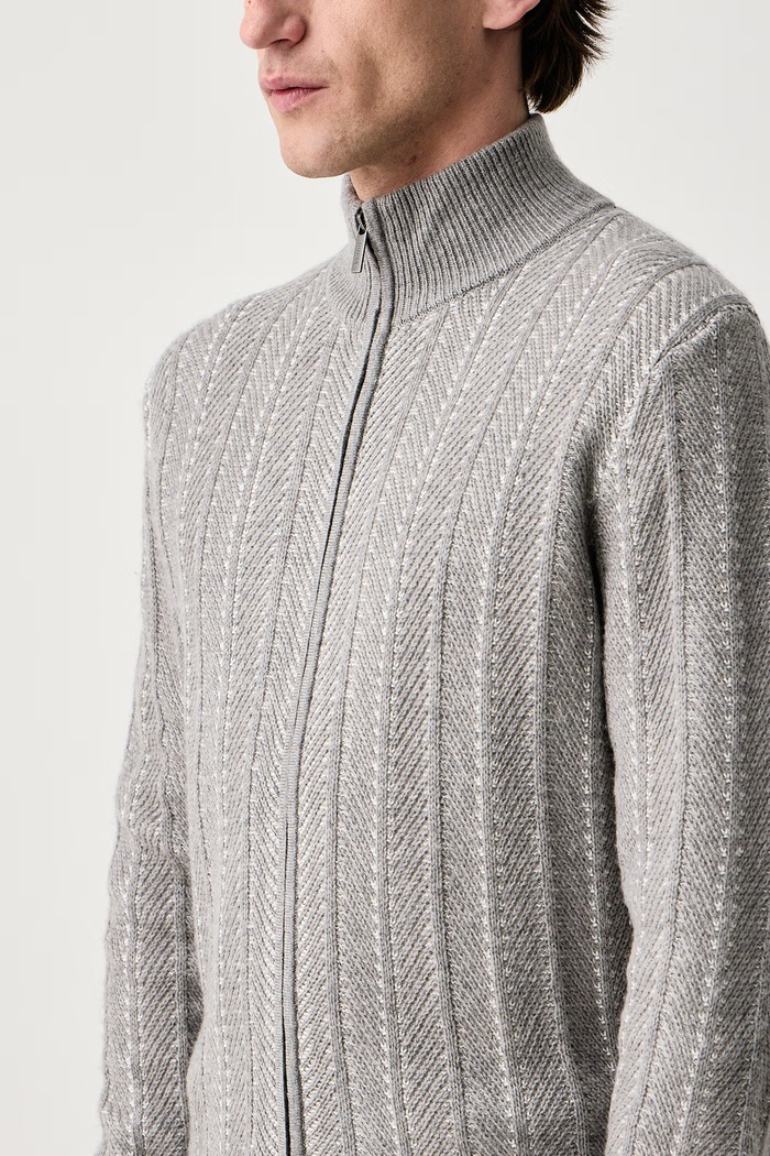 Sweter rozpinany męski z dodatkiem wełny Nash Guess M6BR17.Z1365 szary