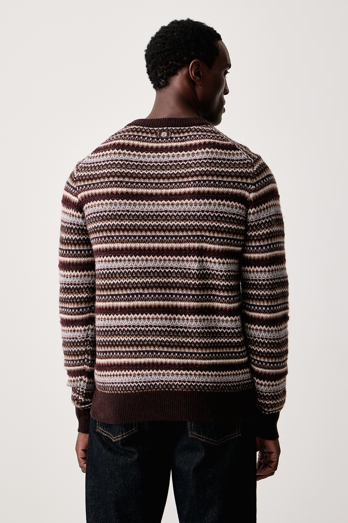 Odzież Mos Mosh Sweter męski wełniany Laporte 511410 brązowy