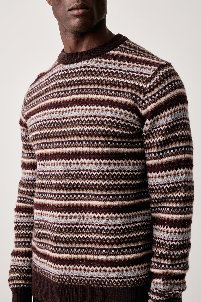 Sweter męski wełniany Laporte Mos Mosh 511410 brązowy