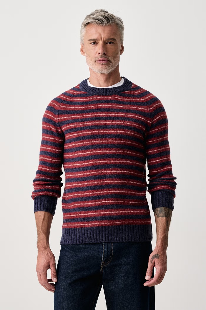 Mos Mosh Sweter męski z wełną Carlos granatowy 511230