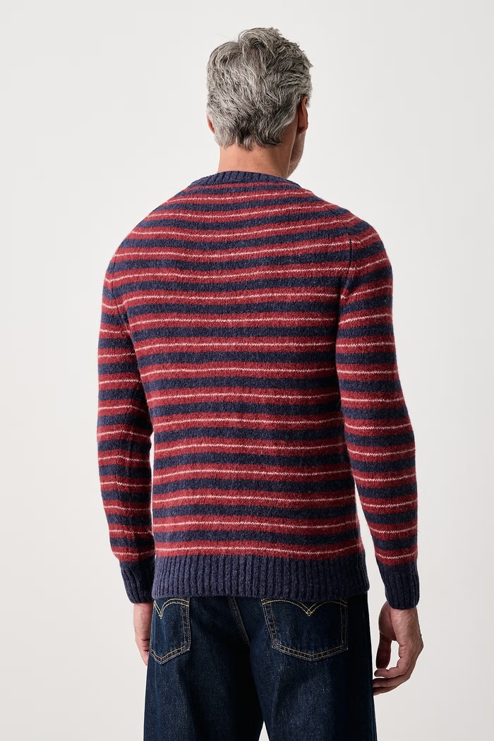 Odzież Mos Mosh Sweter męski z wełną Carlos 511230 granatowy
