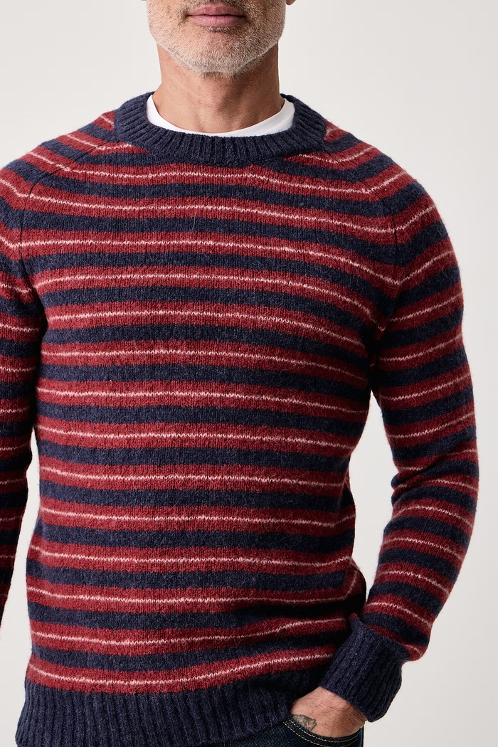 Sweter męski z wełną Carlos Mos Mosh 511230 granatowy